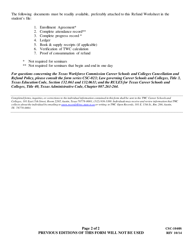 Form CSC-1040S Refund Worksheet for Seminars and Small School Programs of 40 Clock Hours or Less - Texas, Page 2