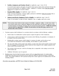 Form CSC-070 Application for Reimbursement of Teach-Out Expenses - Texas, Page 2