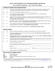 Form CSC-100 Survey Visit Checklist - Texas, Page 3