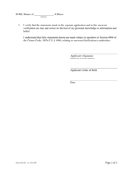 Form ACA-02 Confidential Verification - Pennsylvania, Page 2