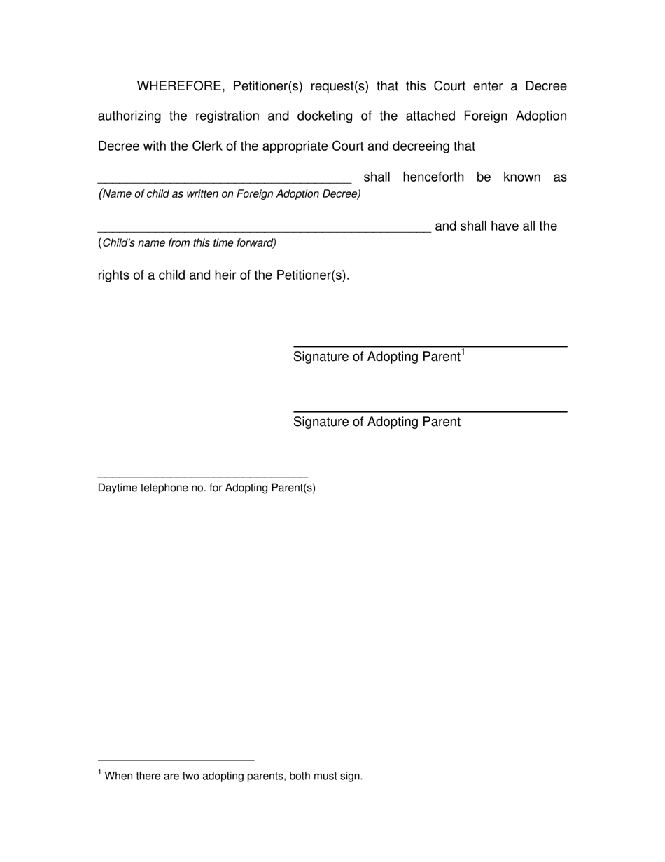 Petition to Register Foreign Adoption Decree Pursuant to 23 Pa. C.s. 2908 - Pennsylvania, Page 3