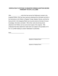 Petition to Register Foreign Adoption Decree Pursuant to 23 Pa. C.s. 2908 - Pennsylvania, Page 4