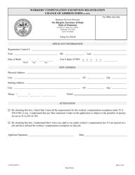 Form SS-4524 Workers&#039; Compensation Exemption Registration Change of Address Form - Tennessee, Page 3