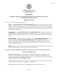 Document preview: Form SS-4525 Workers' Compensation Exemption Registration Request for Copy of Registration Notice - Tennessee