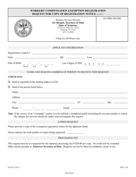 Form SS-4525 Workers&#039; Compensation Exemption Registration Request for Copy of Registration Notice - Tennessee, Page 3