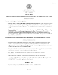 Document preview: Form SS-4526 Workers' Compensation Exemption Registration Applicant Correction Form - Tennessee