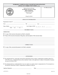 Form SS-4526 Workers&#039; Compensation Exemption Registration Applicant Correction Form - Tennessee, Page 3
