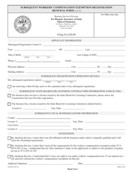 Form SS-4532 Subsequent Workers&#039; Compensation Exemption Registration Renewal Form - Tennessee, Page 4