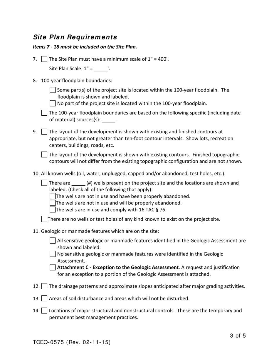 Form TCEQ-0575 Aboveground Storage Tank Facility Plan Application - Texas, Page 3