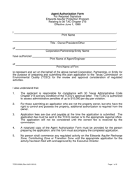 Document preview: Form TCEQ-0599 Agent Authorization Form - Texas