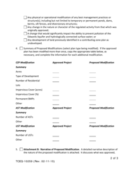 Form TCEQ-10259 Modification of a Previously Approved Contributing Zone Plan - Texas, Page 2