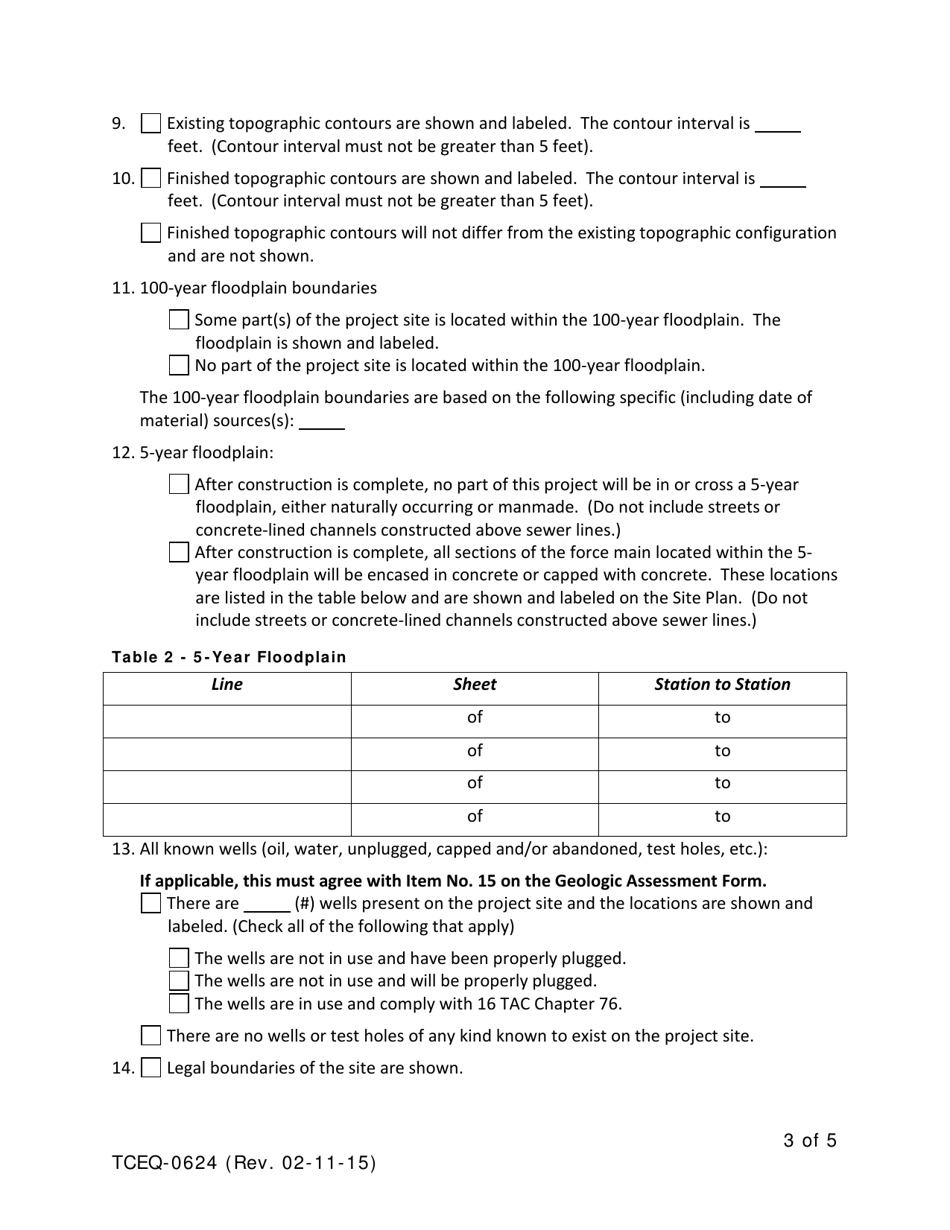 Form TCEQ-0624 Lift Station / Force Main System Application - Texas, Page 3