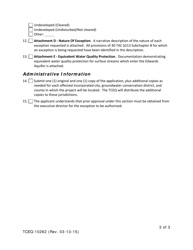 Form TCEQ-10262 Contributing Zone Exception Request Form - Texas, Page 3