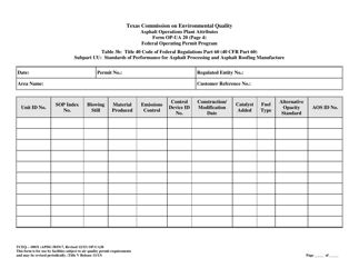 Form OP-UA20 (TCEQ-10031) Asphalt Operations Attributes - Texas, Page 10