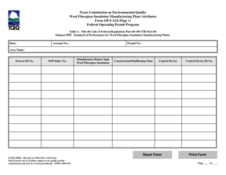 Form OP-UA24 (TCEQ-10040) Wool Fiberglass Insulation Manufacturing Plant Attributes - Texas, Page 3