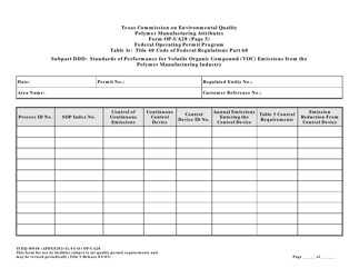 Form OP-UA28 (TCEQ-10048) Polymer Manufacturing Attributes - Texas, Page 14