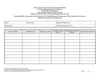 Form OP-UA28 (TCEQ-10048) Polymer Manufacturing Attributes - Texas, Page 15