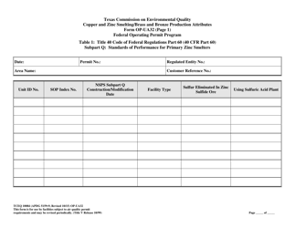 Form OP-UA32 (TCEQ-10084) Copper and Zinc Smelting/Brass and Bronze Production Attributes - Texas, Page 5