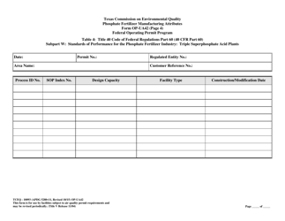 Form OP-UA42 (TCEQ-10093) Phosphate Fertilizer Manufacturing Attributes - Texas, Page 9