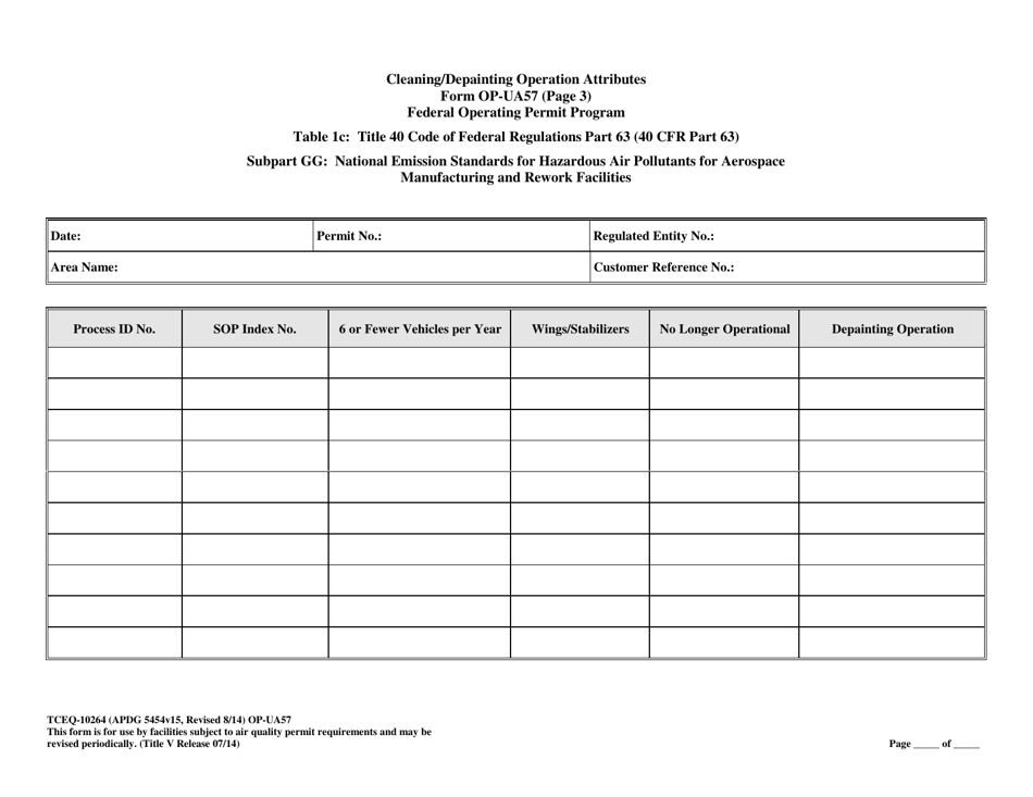 Form TCEQ-10264 (OP-UA57) Cleaning / Depainting Operation Attributes - Texas, Page 12