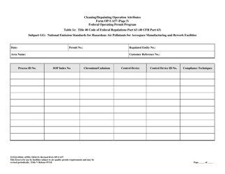 Form TCEQ-10264 (OP-UA57) Cleaning/Depainting Operation Attributes - Texas, Page 14