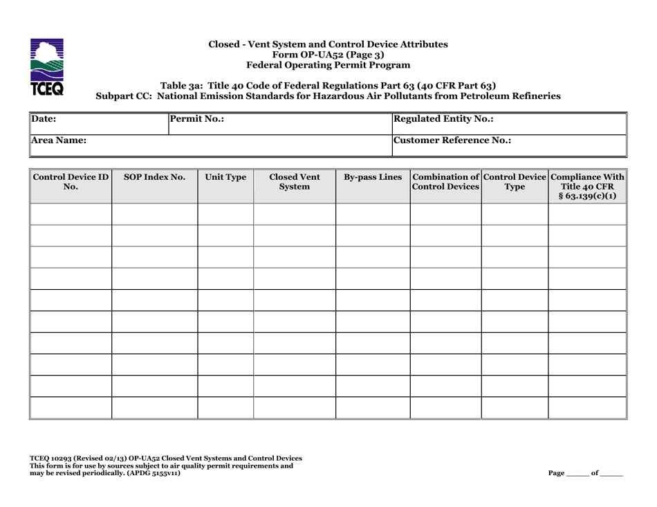 Form TCEQ-10293 (OP-UA52) Closed Vent Systems and Control Devices - Texas, Page 29