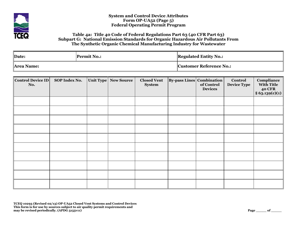 Form TCEQ-10293 (OP-UA52) Closed Vent Systems and Control Devices - Texas, Page 31