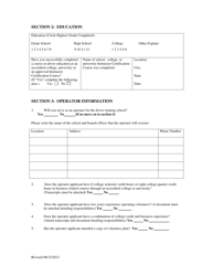 Commercial Driver Training Instructor/Operator Certification Application Form - Utah, Page 2