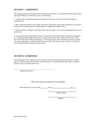 Commercial Driver Training Instructor/Operator Certification Application Form - Utah, Page 5