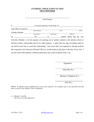 Document preview: Form I-163 Attorney Application to Visit Tdcj Offender - Texas