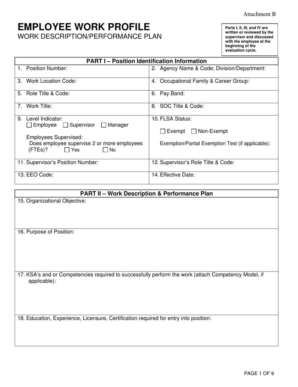 Attachment B Employee Work Profile - Virginia, Page 1