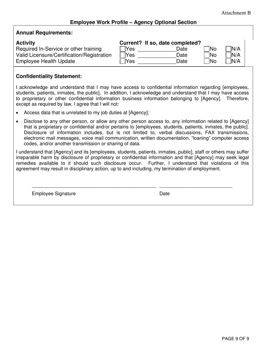 Attachment B Employee Work Profile - Virginia, Page 9