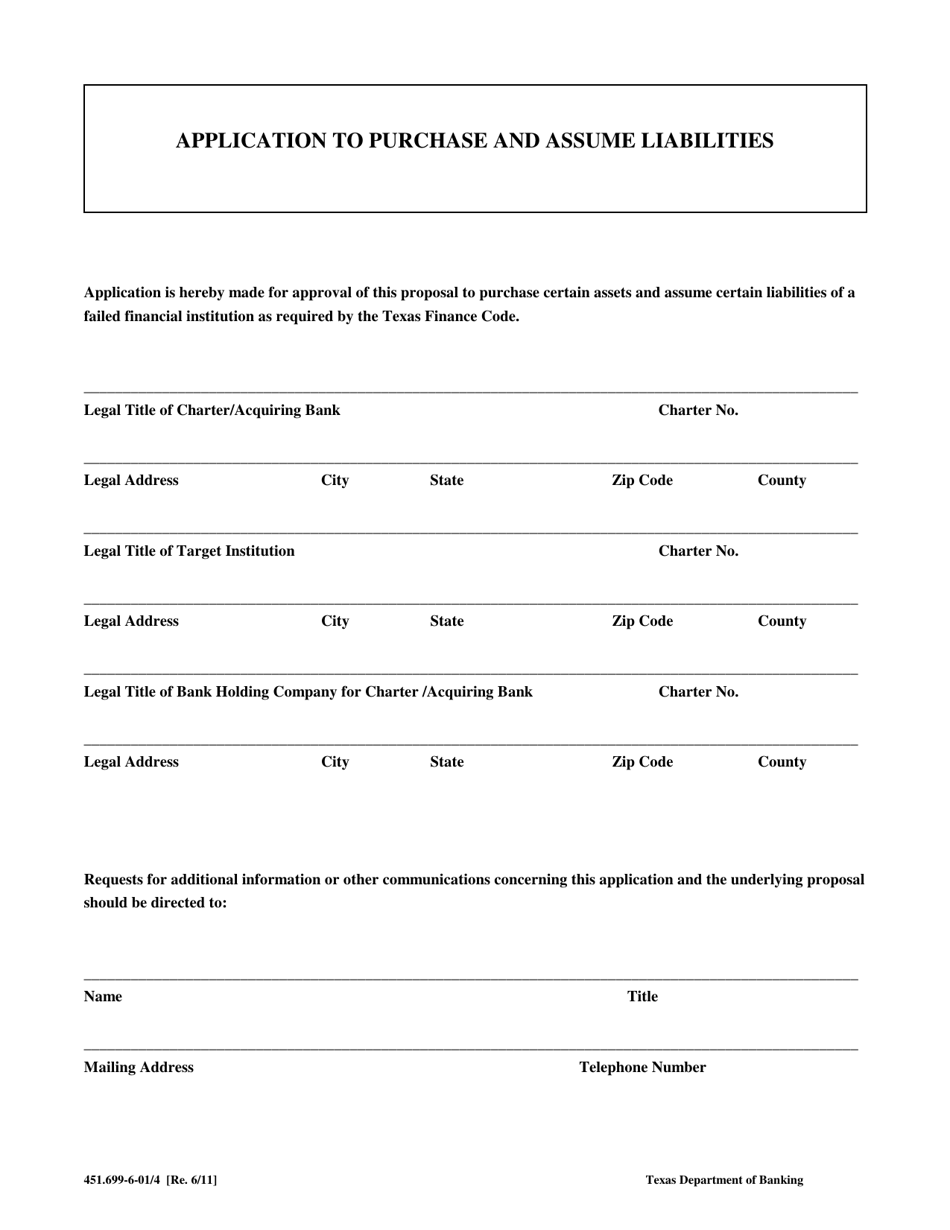 Form 451.699-6-01 Failed Trust Company Acquisitions - Texas, Page 4