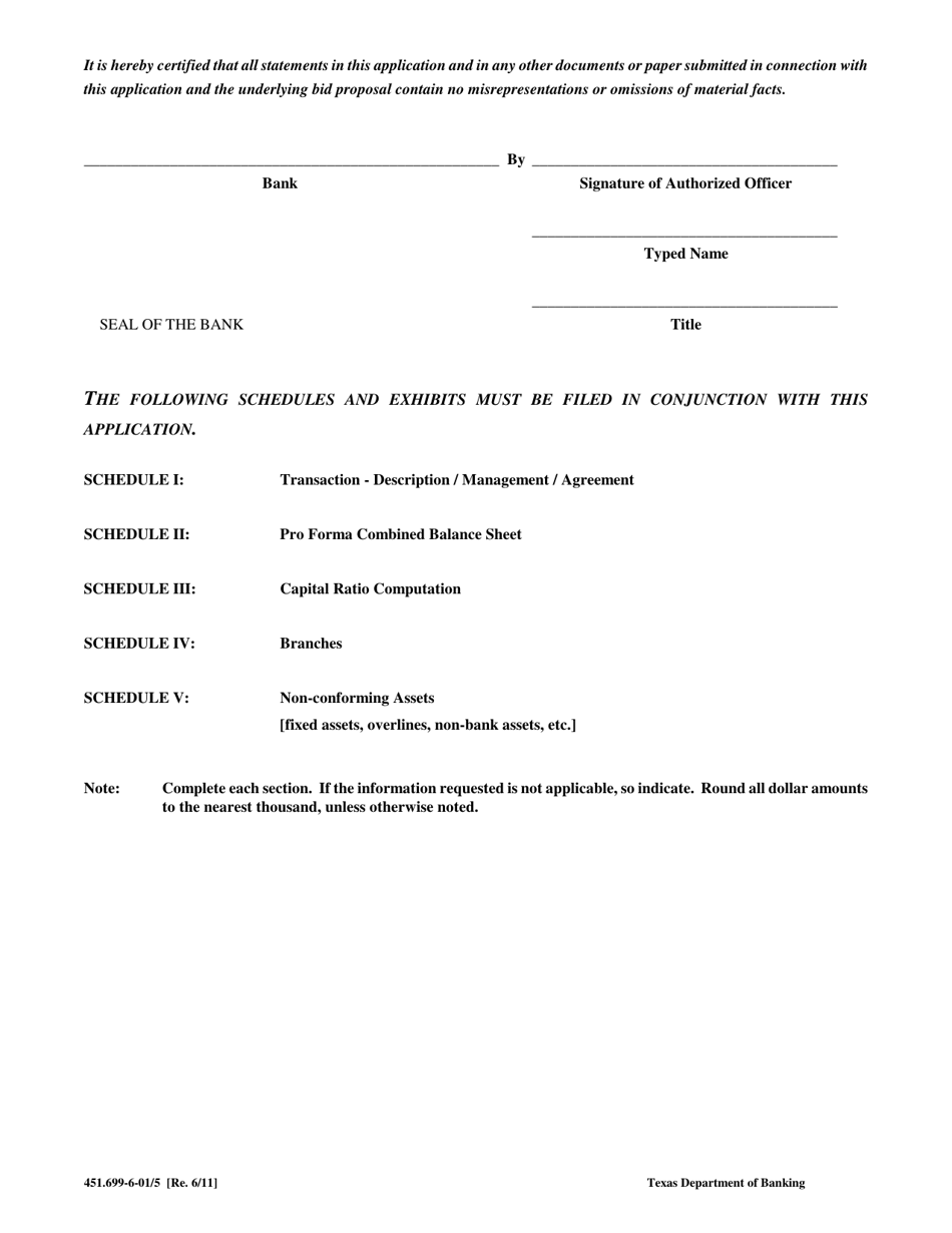 Form 451.699-6-01 Failed Trust Company Acquisitions - Texas, Page 5