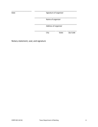 Form CORP-B22 Certificate of Formation - Texas, Page 6