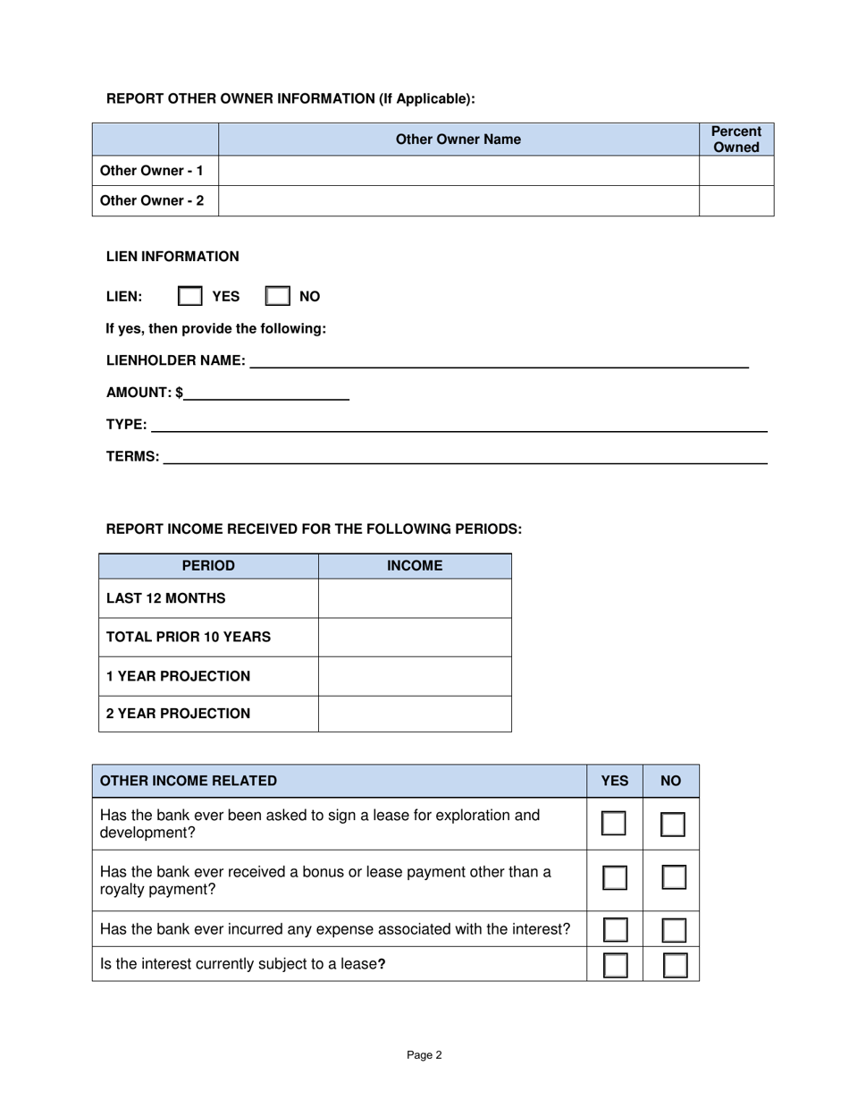 Application to Hold Nonparticipating Royalty Interest as Personal Property - Texas, Page 2