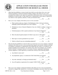 Form CORP-105 Application for Release From Prohibition or Removal Order - Texas, Page 11