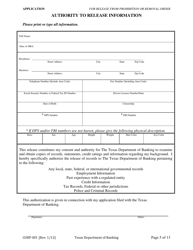 Form CORP-105 Application for Release From Prohibition or Removal Order - Texas, Page 5
