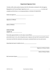 Form CORP-G07 &quot;Department Signature Form&quot; - Texas