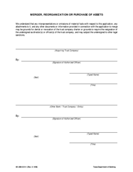 Form 451.699-5-01 Application to Merge, Reorganize, or Purchase Assets - Texas, Page 4
