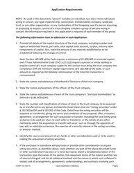 Form CORP-T03 Modified Trust Company Charter Application for Exempt Trust Companies Undergoing a Change of Control - Texas, Page 2