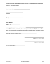Form CORP-T03 Modified Trust Company Charter Application for Exempt Trust Companies Undergoing a Change of Control - Texas, Page 5