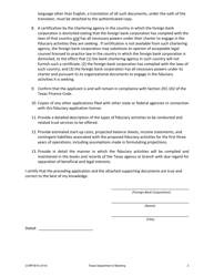 Form CORP-B16 Application of a Foreign Bank Corporation for a Fiduciary License in the State of Texas - Texas, Page 2