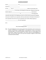 Form CORP-B16 Application of a Foreign Bank Corporation for a Fiduciary License in the State of Texas - Texas, Page 3