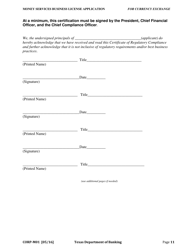 Form CORP-M01 Money Service Business Application for Currency Exchange - Texas, Page 16