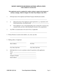 Form CORP-M01 Money Service Business Application for Currency Exchange - Texas, Page 6