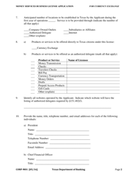 Form CORP-M01 Money Service Business Application for Currency Exchange - Texas, Page 7