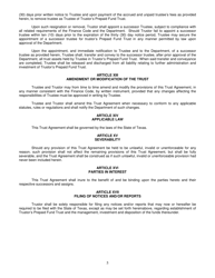 Prepaid Funeral Benefits Trust Agreement - Texas, Page 5