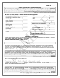 Insurance Funded Prepaid Funeral Benefits Contract - Texas, Page 2