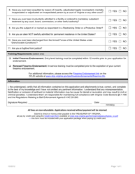 Bail Bondsman - Firearms Endorsement Application Form - Virginia, Page 2